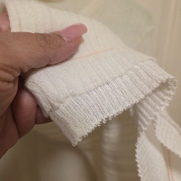 Free People White Ribbed Long Sleeve Top - Picture 9 of 11